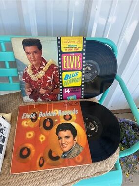 2 set Elvis Presley Vinyl Records — RCA Victor "Blue Hawaii" + "Golden Records"